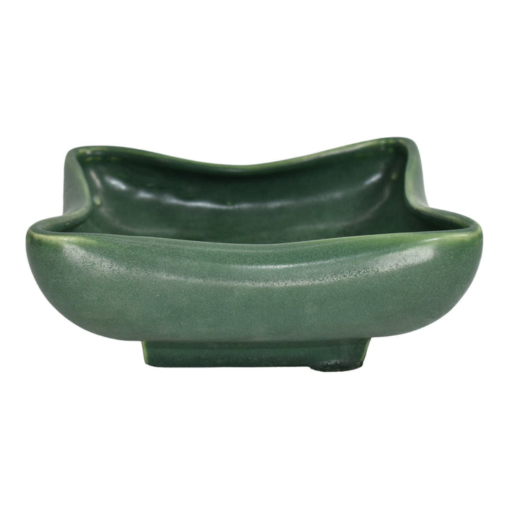 McCoy Silhouette Line 1961 Art Pottery Green Square Bowl Planter Dish 1101