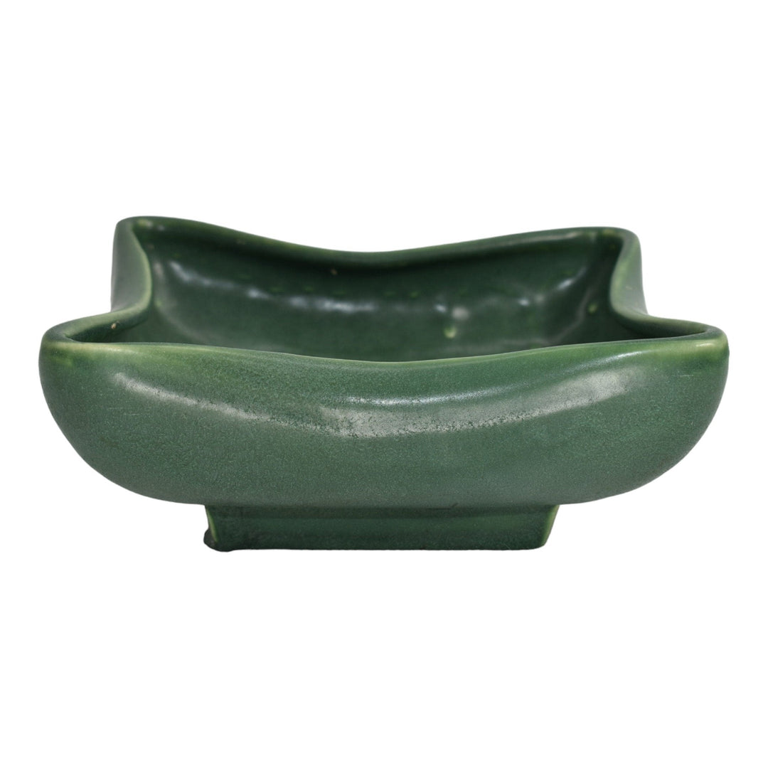 McCoy Silhouette Line 1961 Art Pottery Green Square Bowl Planter Dish 1101