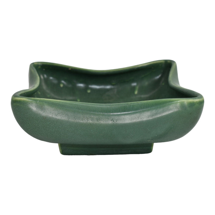 McCoy Silhouette Line 1961 Art Pottery Green Square Bowl Planter Dish 1101