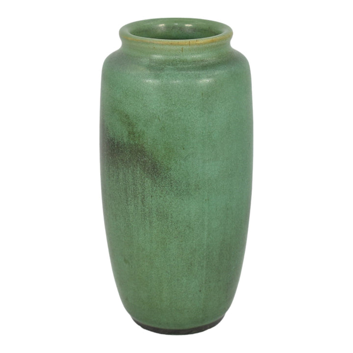 Teco Vintage Arts And Crafts Pottery Matte Charcoal Green Ceramic Vase