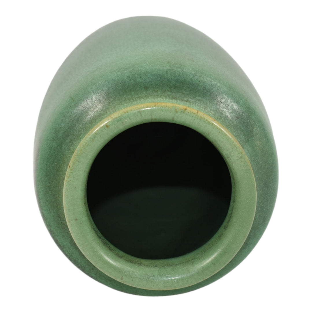 Teco Vintage Arts And Crafts Pottery Matte Charcoal Green Ceramic Vase