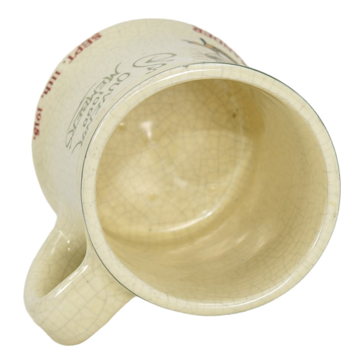 Roseville Creamware Englewood Commander Ivory 1915 Vintage Pottery Souvenir Mug