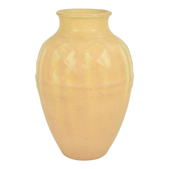 Rookwood 1934 Vintage Art Deco Pottery Yellow Geometric Flower Vase 6464