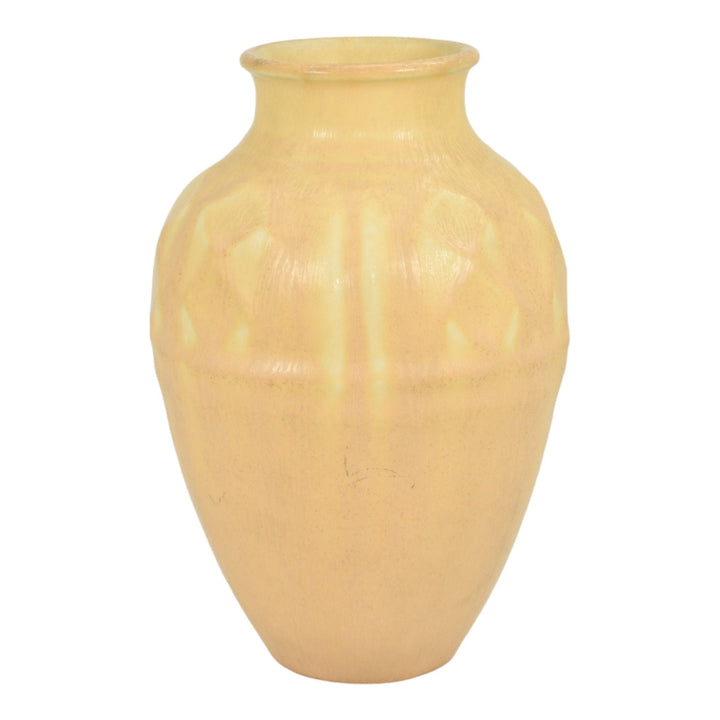 Rookwood 1934 Vintage Art Deco Pottery Yellow Geometric Flower Vase 6464