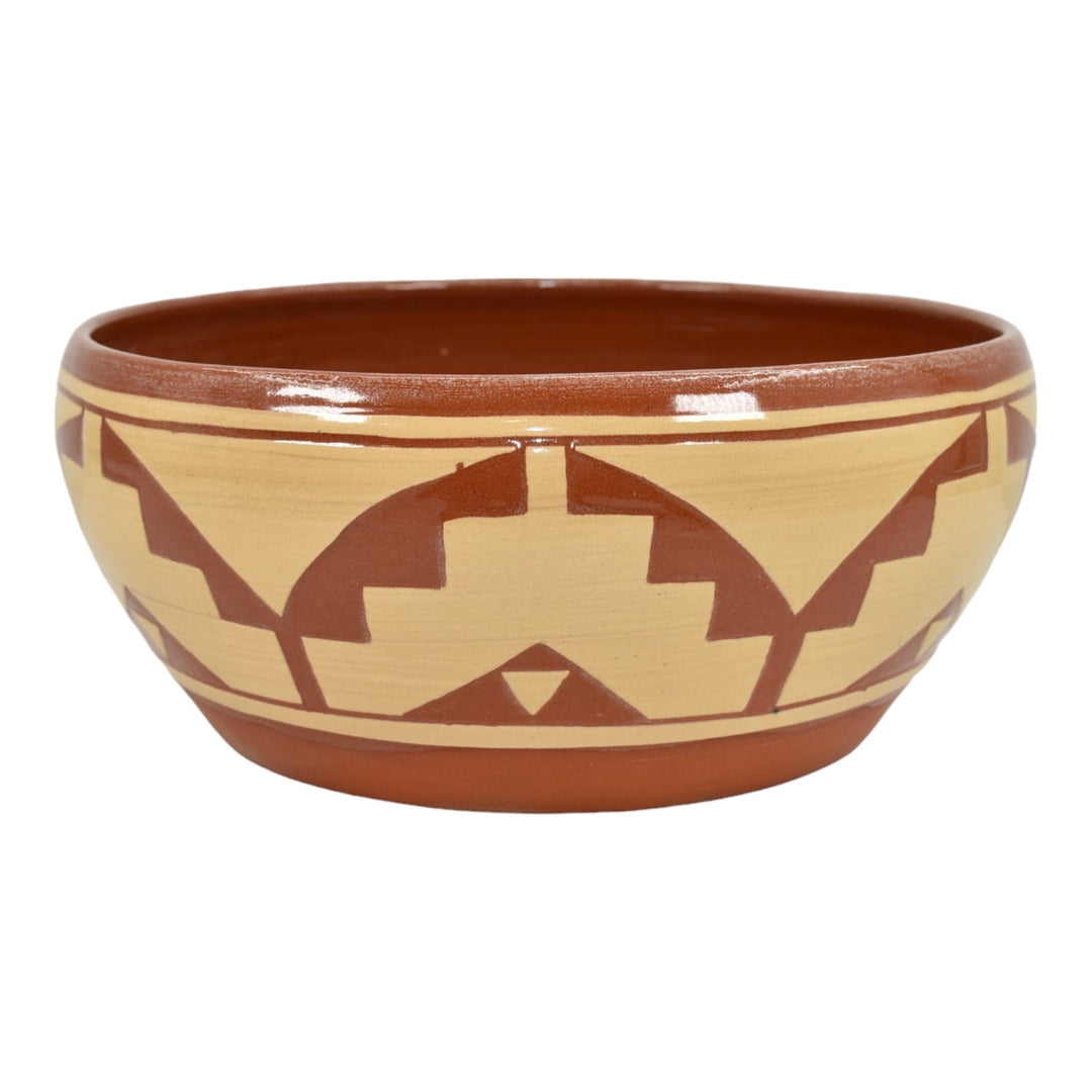 Pine Ridge Sioux Dakota Pottery Hand Made Stair Bowl Irving - Just Art Pottery