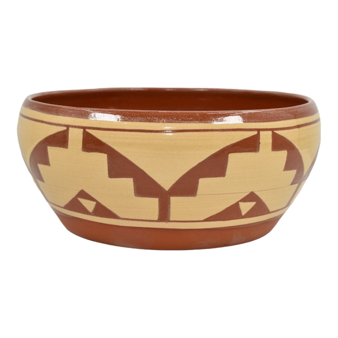Pine Ridge Sioux Dakota Pottery Hand Made Stair Bowl Irving - Just Art Pottery