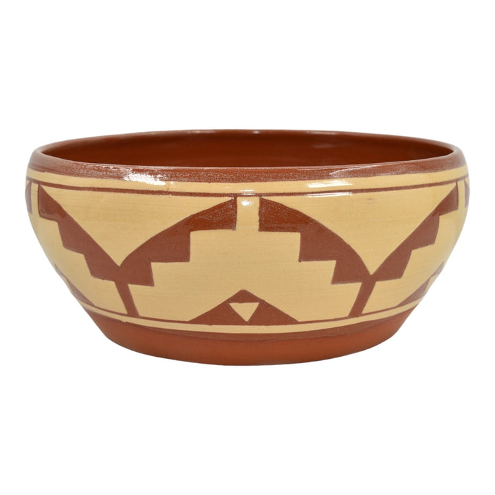 Pine Ridge Sioux Dakota Pottery Hand Made Stair Bowl Irving - Just Art Pottery