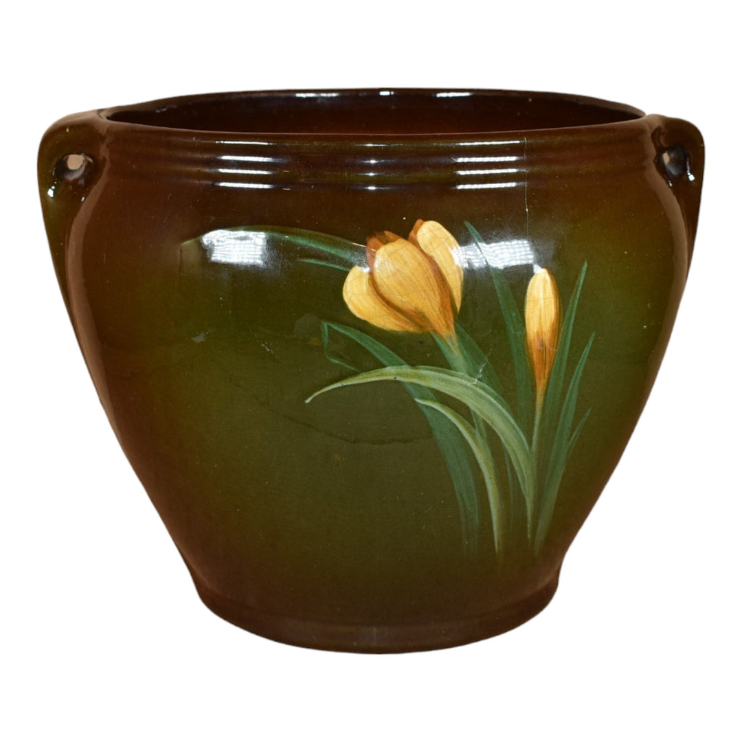 McCoy Loy-Nel-Art 1900s Pottery Standard Glaze Crocus Jardiniere Planter 205 - Just Art Pottery