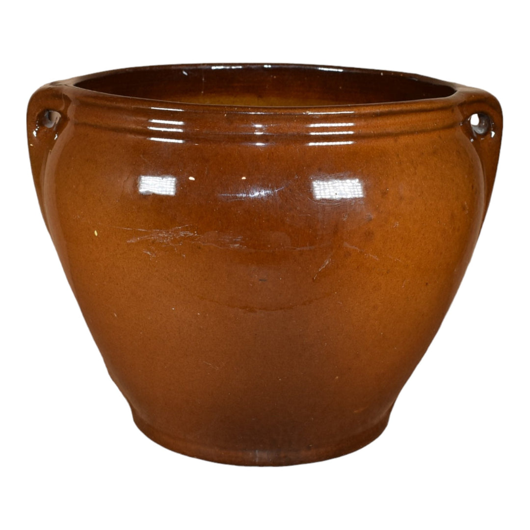 McCoy Loy-Nel-Art 1900s Pottery Standard Glaze Crocus Jardiniere Planter 205 - Just Art Pottery