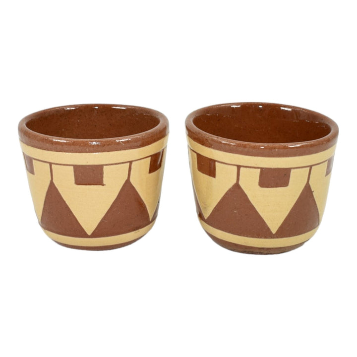 Pine Ridge Sioux Dakota Pottery Hand Made Native American Brown Tiny Cups Talbot