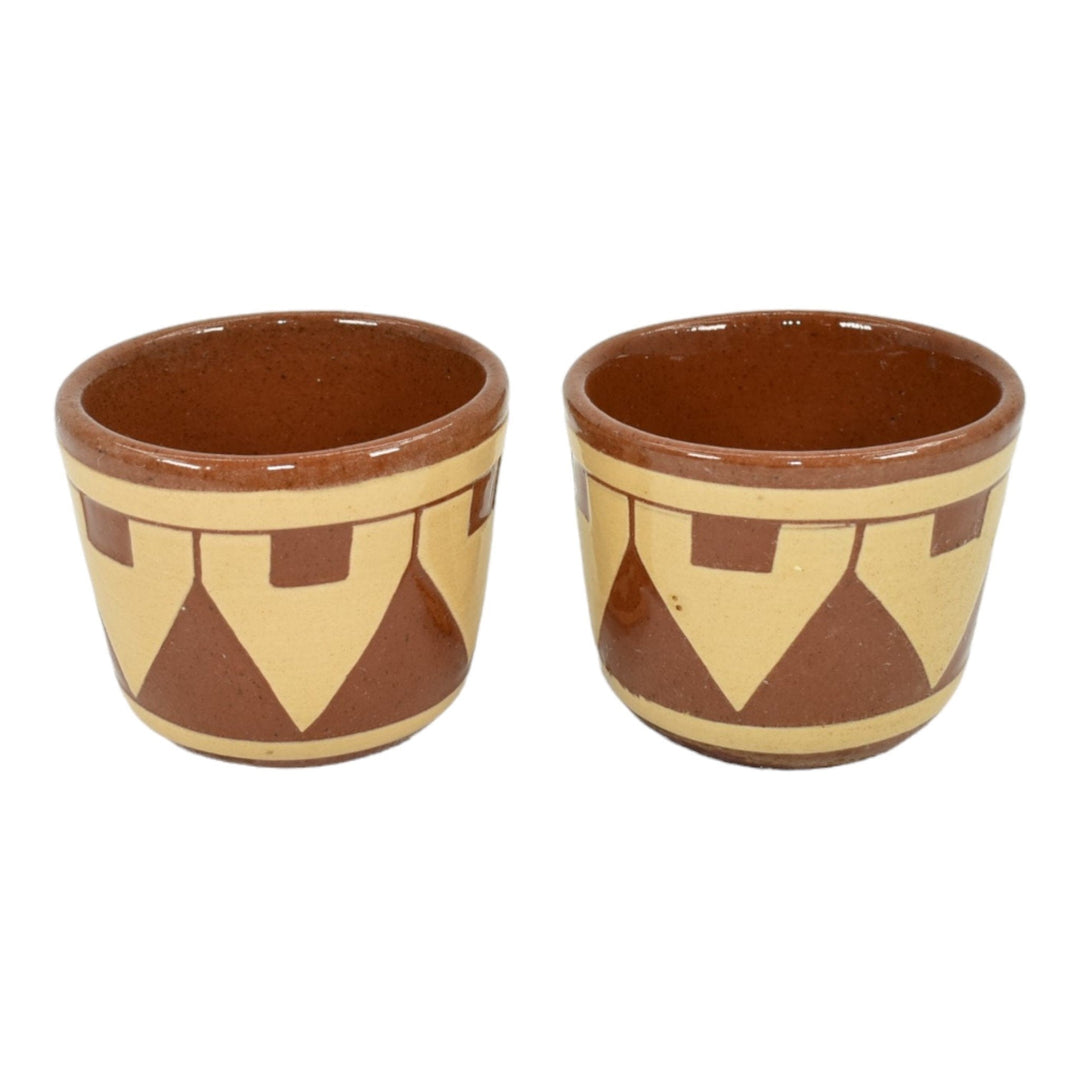 Pine Ridge Sioux Dakota Pottery Hand Made Native American Brown Tiny Cups Talbot