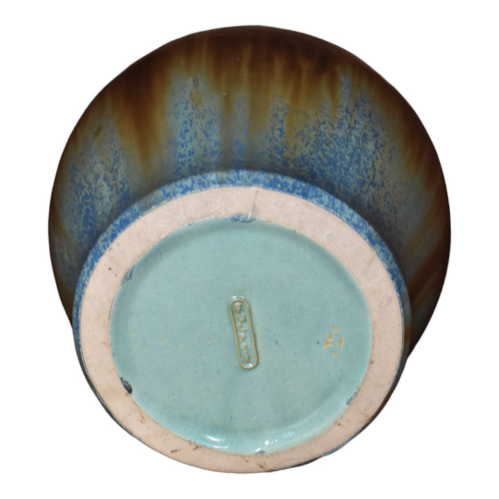 Fulper 1917-23 Arts And Crafts Pottery Black Blue Flambe Glaze Ceramic Vase 591 - Just Art Pottery