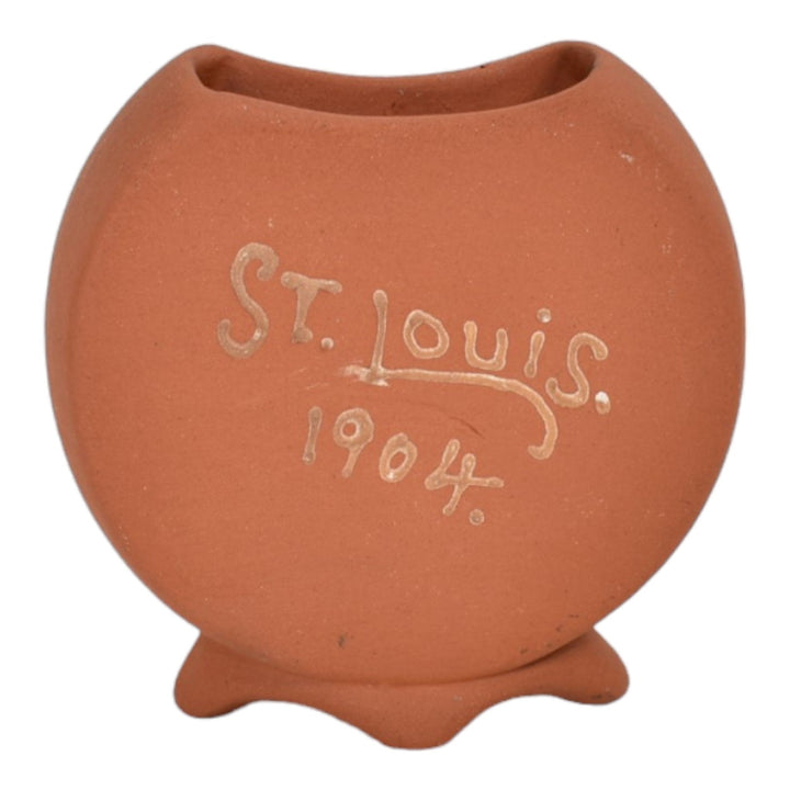 Weller 1904 Souvenirs Of St Louis Worlds Fair Pottery Person With Umbrella Vase