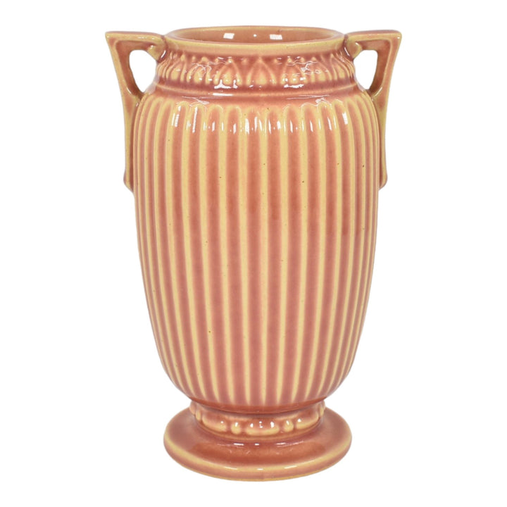 Roseville Savona Pink 1928 Vintage Art Deco Pottery Ceramic Flower Vase 371-6