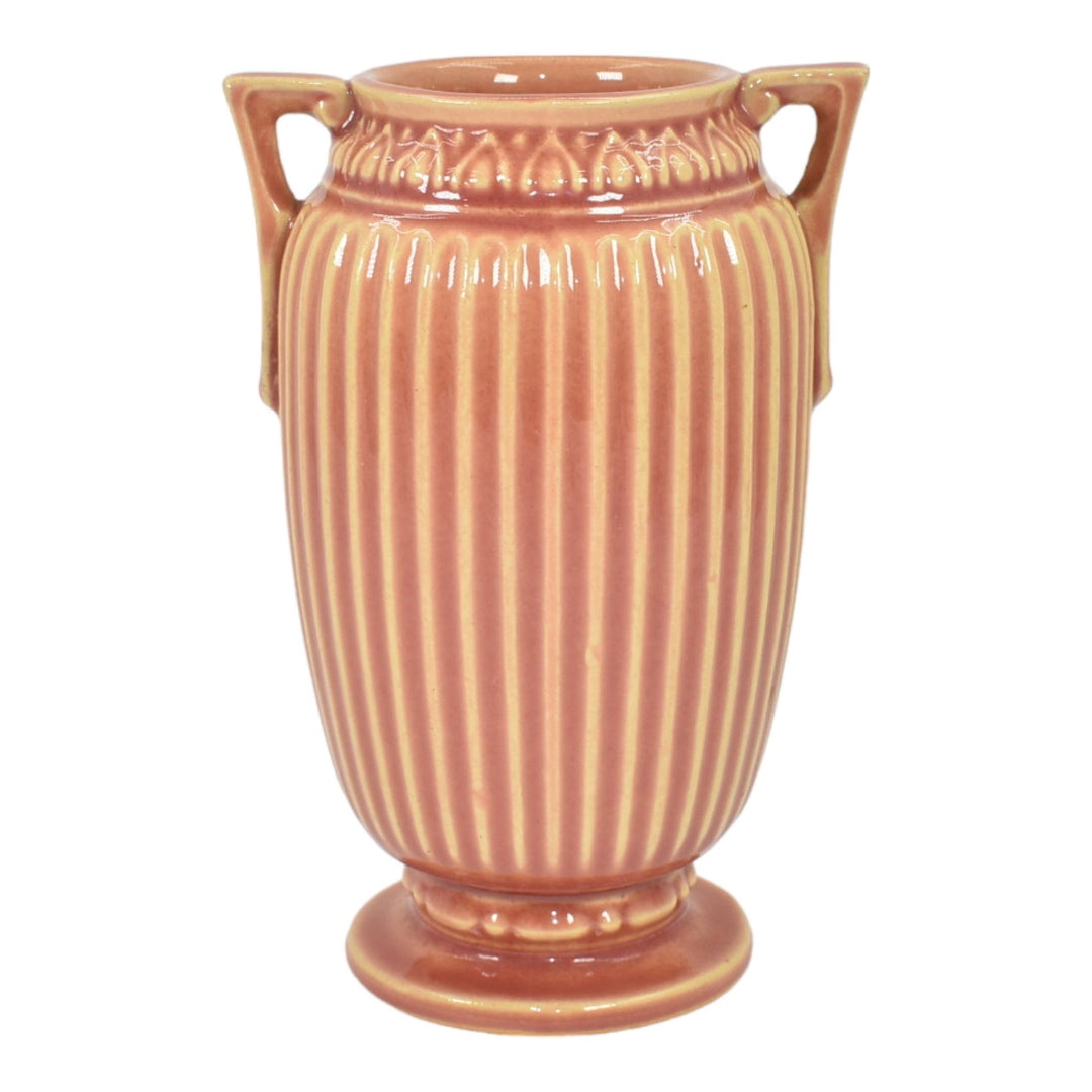 Roseville Savona Pink 1928 Vintage Art Deco Pottery Ceramic Flower Vase 371-6