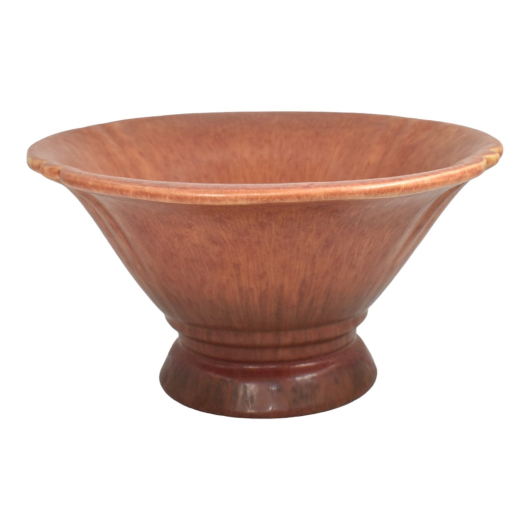 Roseville Windsor Brown 1931 Arts And Crafts Pottery Ceramic Console Bowl 167-12 - Just Art Pottery