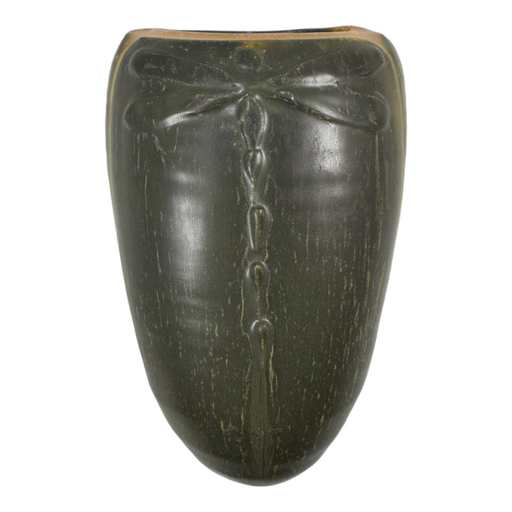 Ephraim Faience 1998 Hand Made Pottery Green Dragonfly Ceramic Wall Pocket 819