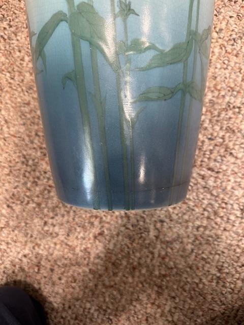 Rookwood 1920 Vintage Art Pottery Blue Vellum Ceramic Floor Vase 907A (Epply)