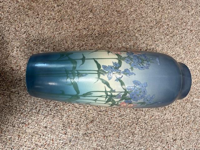 Rookwood 1920 Vintage Art Pottery Blue Vellum Ceramic Floor Vase 907A (Epply)