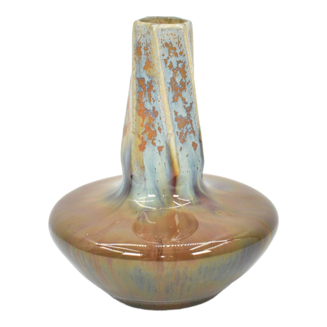 Henry van de Velde Belgian Early 1900s Art Nouveau Brown Twist Ceramic Vase 3101 - Just Art Pottery