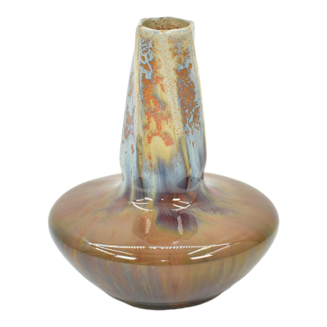 Henry van de Velde Belgian Early 1900s Art Nouveau Brown Twist Ceramic Vase 3101 - Just Art Pottery