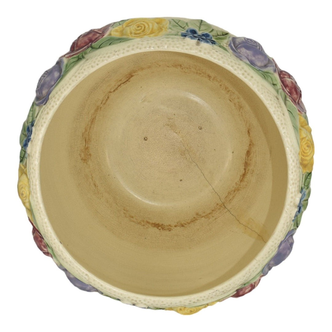Roseville Rozane 1917 Vintage Art Pottery Ivory Jardiniere And Pedestal 588-10