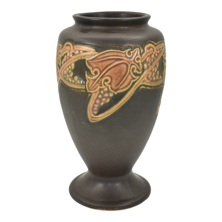 Roseville Rosecraft Vintage Brown 1925 Arts And Crafts Pottery Ceramic Vase