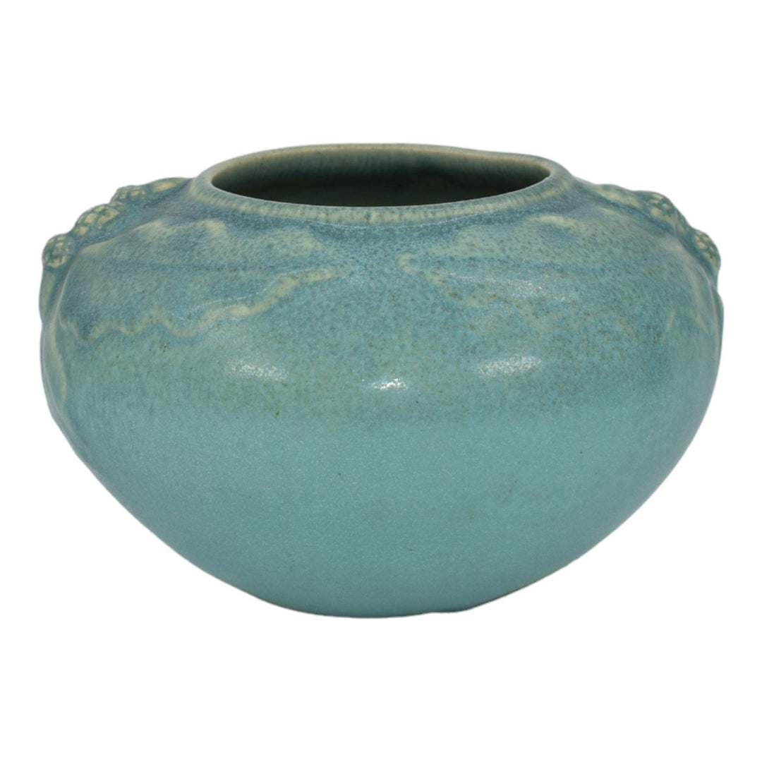 Van Briggle 1914 Arts And Crafts Pottery Aqua Blue Acorn Ceramic Vase 670