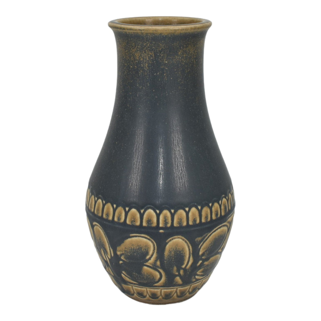 Rookwood 1927 Vintage Arts And Crafts Pottery Matte Tan Blue Ceramic Vase 2896 - Just Art Pottery