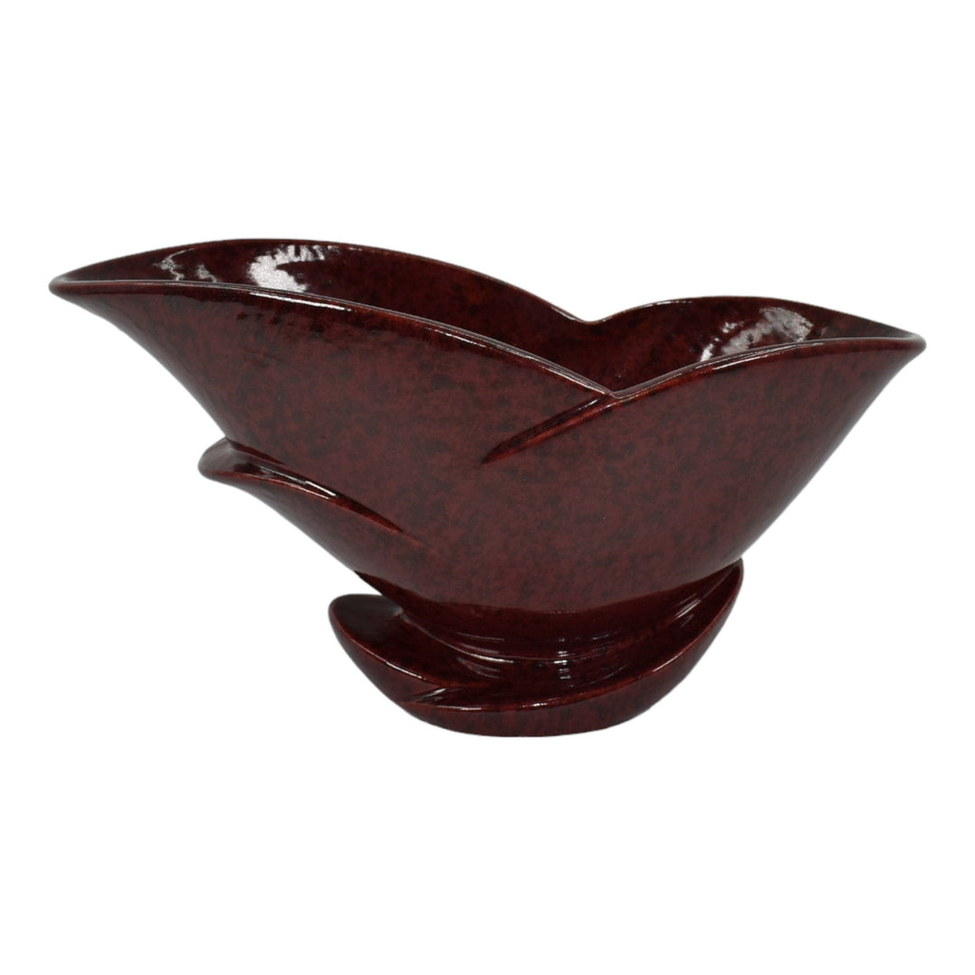Roseville Capri Mottled Red 1954 Mid Century Modern Art Pottery Bowl C1010-10