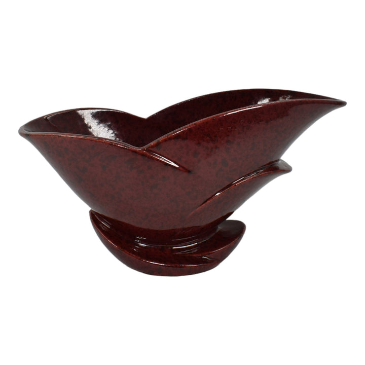 Roseville Capri Mottled Red 1954 Mid Century Modern Art Pottery Bowl C1010-10