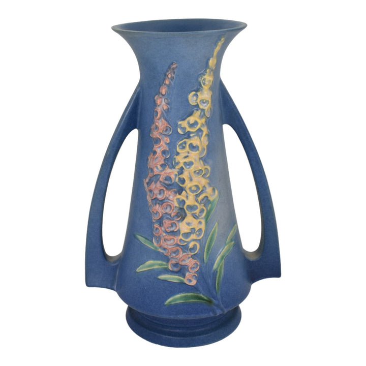 Roseville Foxglove Blue 1942 Mid Century Modern Art Pottery Ceramic Vase 51-10 - Just Art Pottery