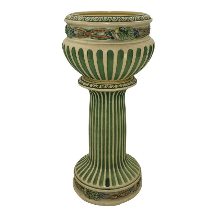 Roseville Corinthian 1923 Vintage Art Pottery Ceramic Jardiniere Pedestal 601-10 - Just Art Pottery