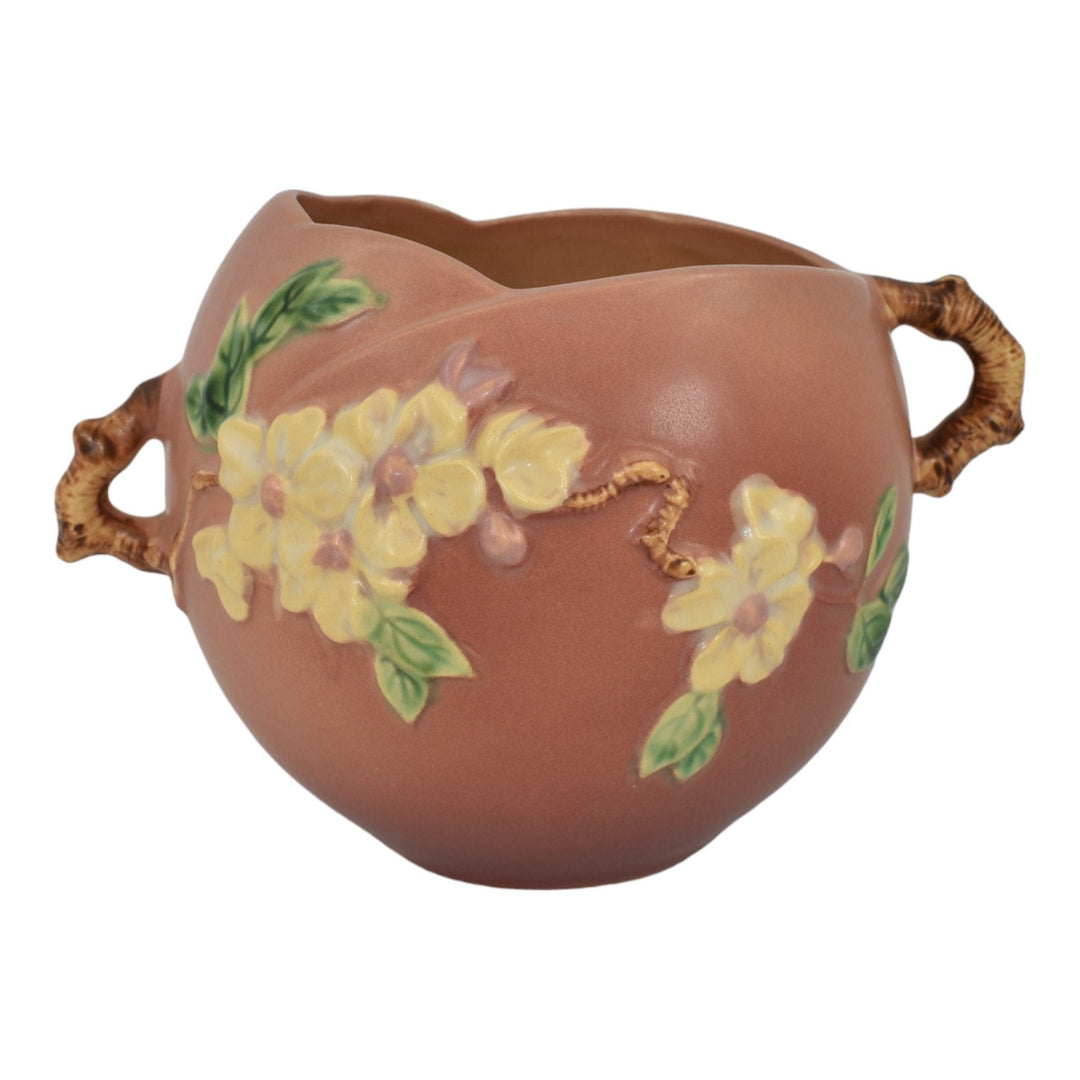 Roseville Apple Blossom Pink 1949 Vintage Pottery Ceramic Rose Bowl Vase 342-6