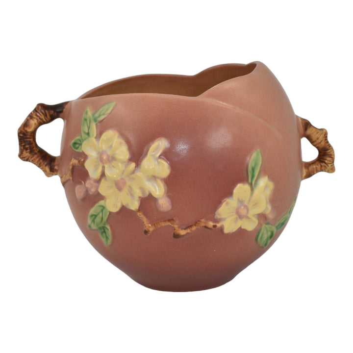 Roseville Apple Blossom Pink 1949 Vintage Pottery Ceramic Rose Bowl Vase 342-6