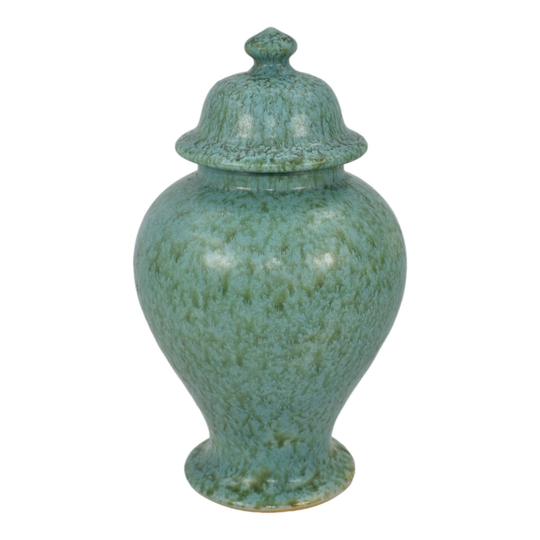 Roseville Tourmaline Blue Green 1933 Vintage Art Deco Pottery Ginger Jar 103 - Just Art Pottery
