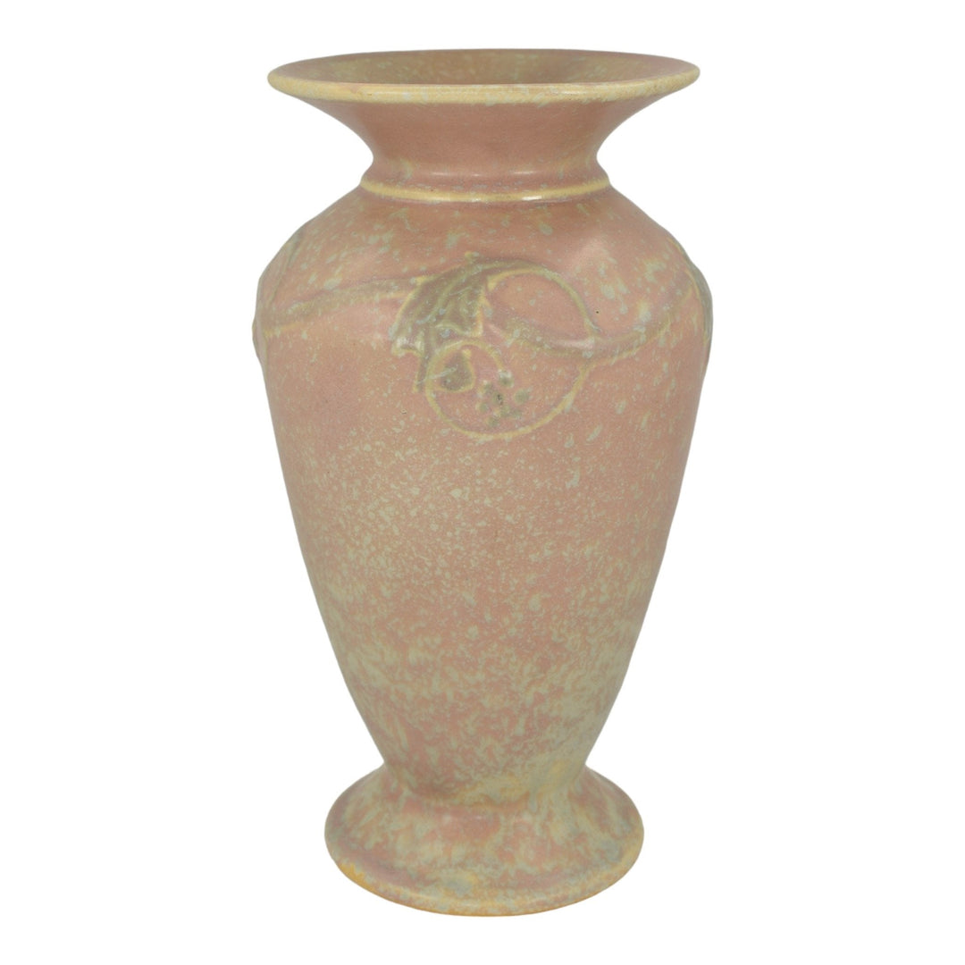 Roseville Cremona 1928 Vintage Art Deco Pottery Pink Trial Numbers Vase 360-10