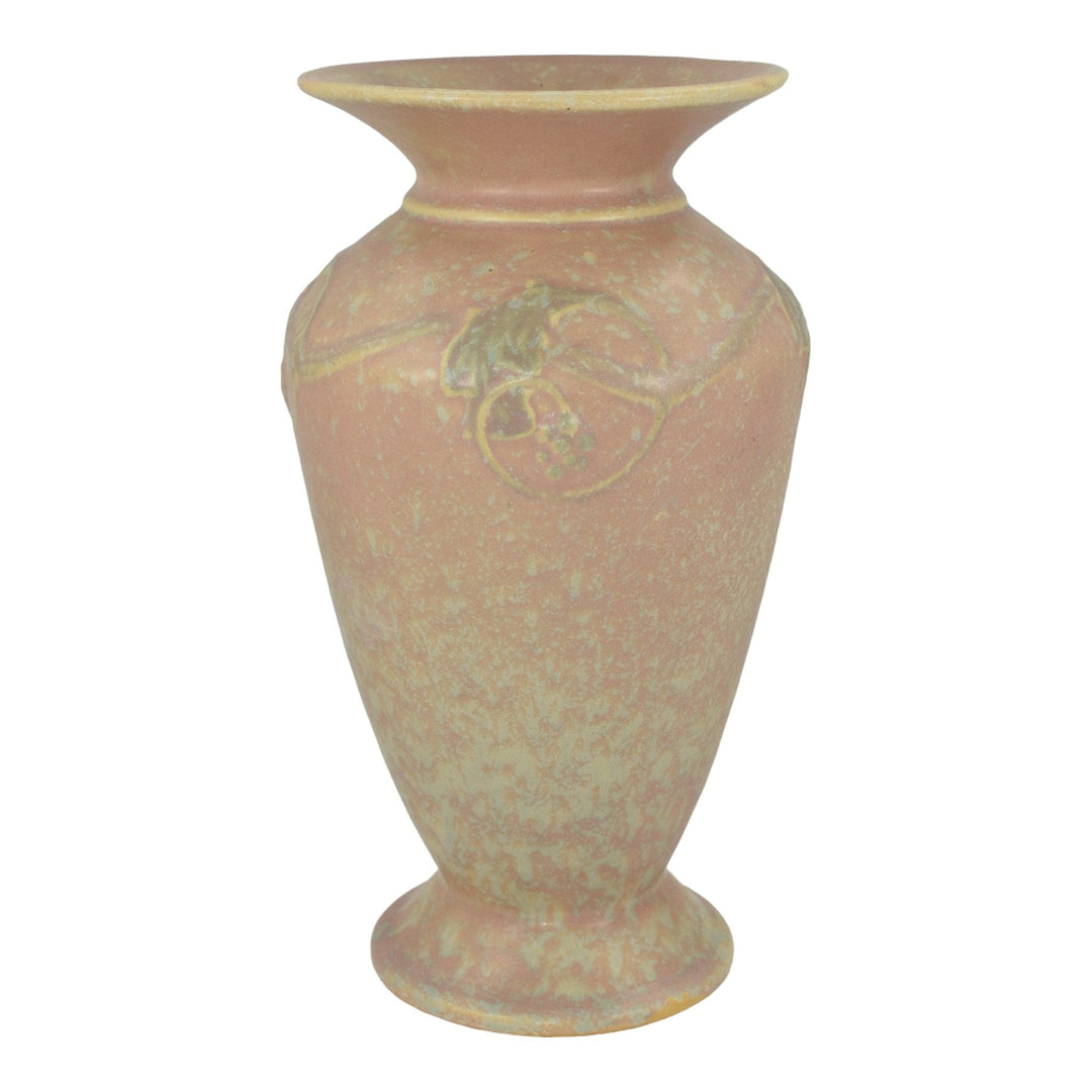 Roseville Cremona 1928 Vintage Art Deco Pottery Pink Trial Numbers Vase 360-10