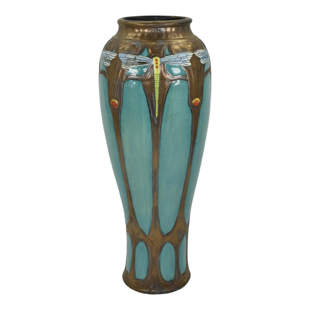 Calmwater Designs Stephanie Young Studio Pottery Dragonfly Turquoise Vase