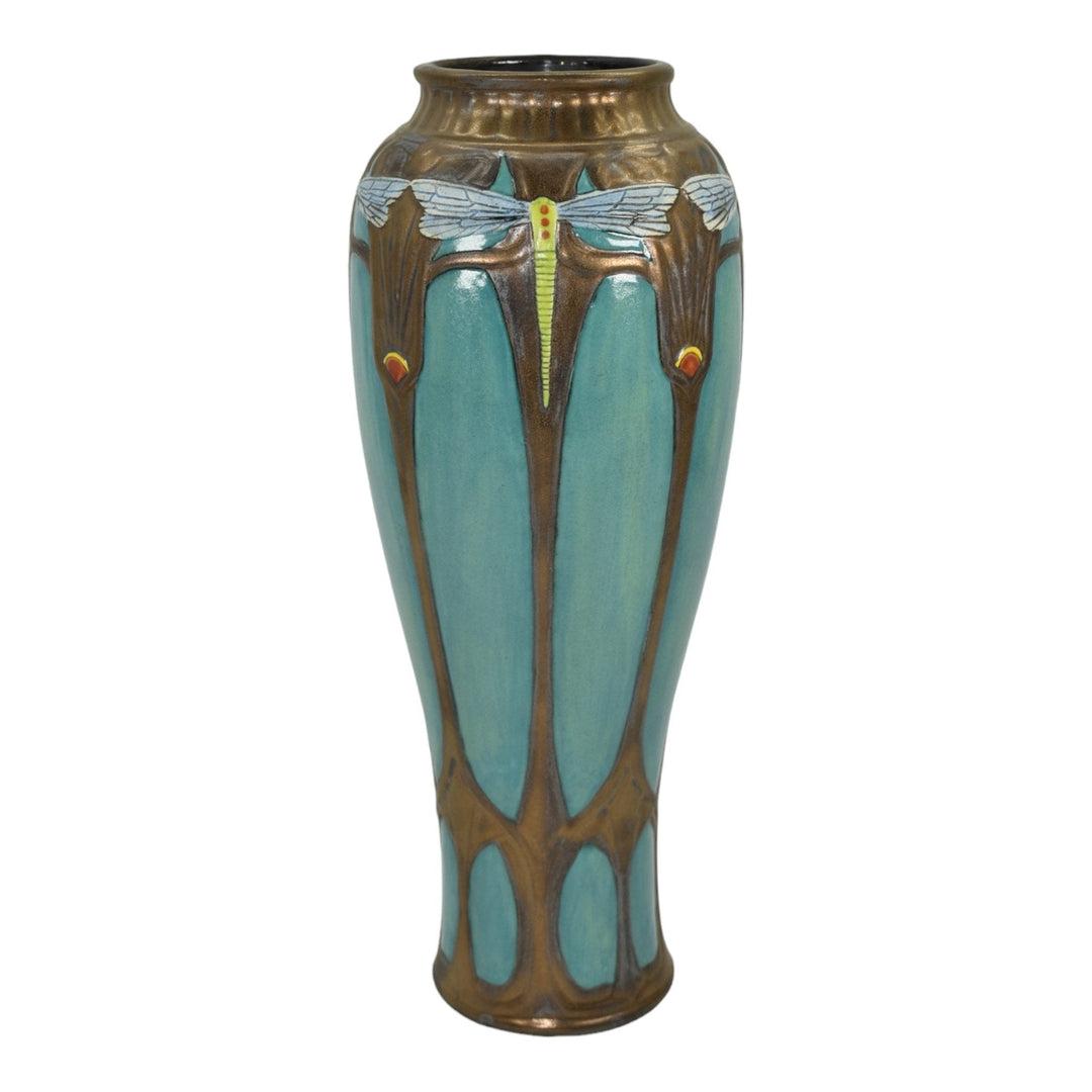 Calmwater Designs Stephanie Young Studio Pottery Dragonfly Turquoise Vase