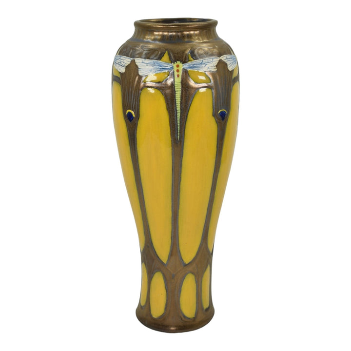 Calmwater Designs Stephanie Young Studio 2021 Pottery Dragonfly Yellow Vase