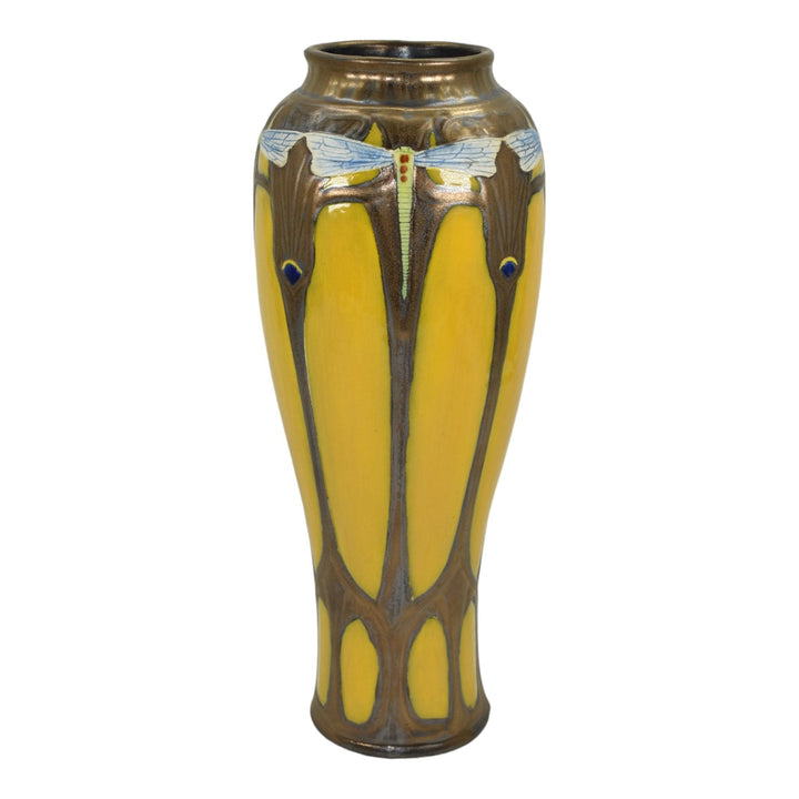 Calmwater Designs Stephanie Young Studio 2021 Pottery Dragonfly Yellow Vase