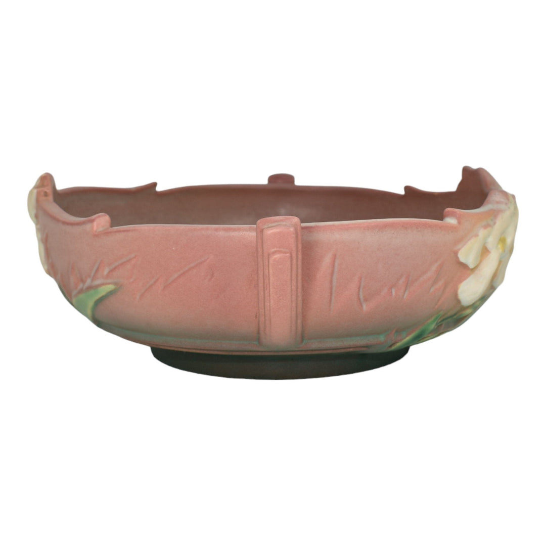 Roseville Iris Pink 1939 Vintage Art Deco Pottery Ceramic Bowl 361-8