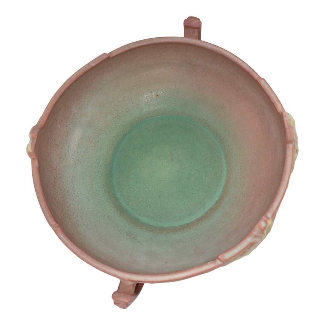 Roseville Iris Pink 1939 Vintage Art Deco Pottery Ceramic Bowl 361-8