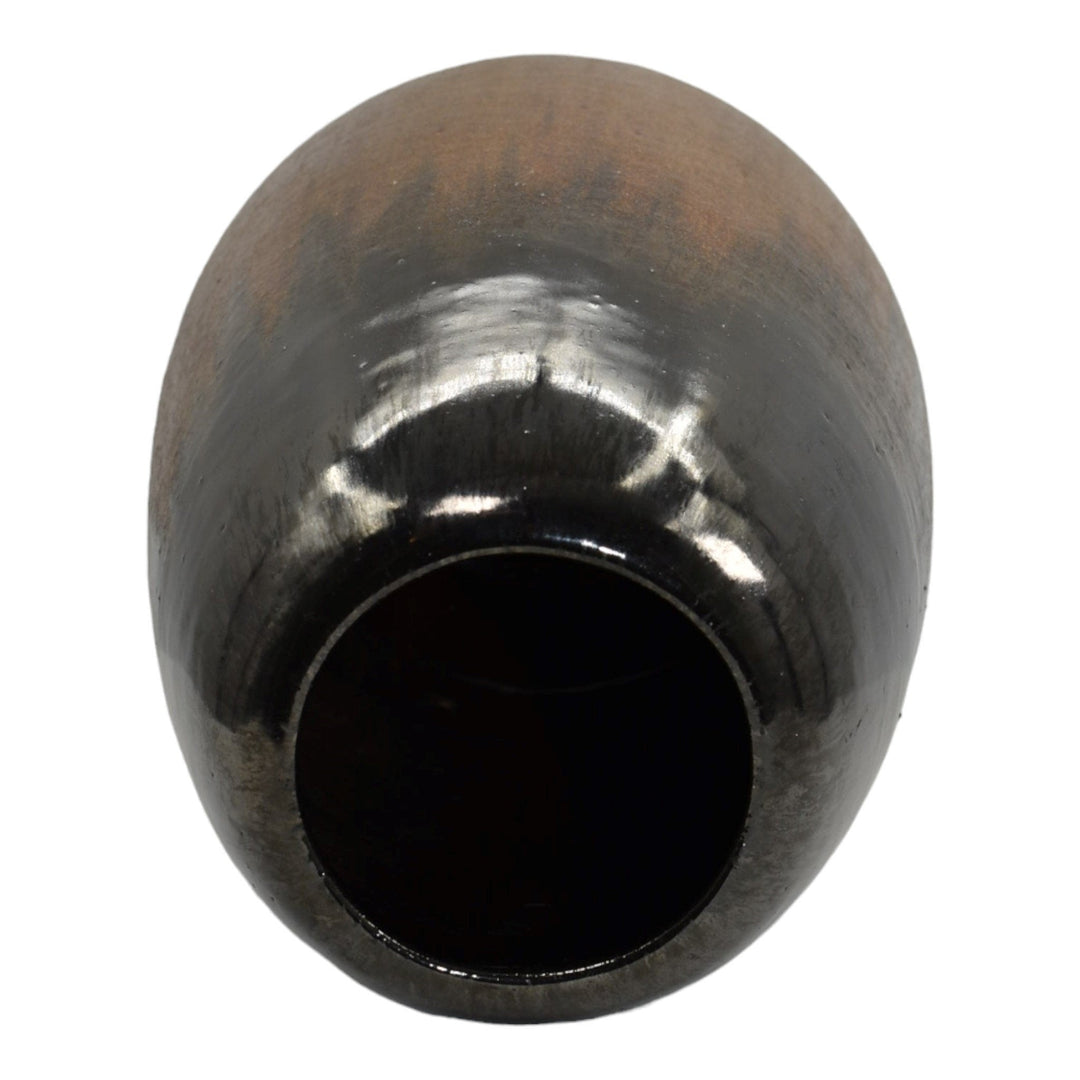 Fulper 1917-34 Vintage Art Pottery Mirrored Black Copper Dust Ceramic Vase 574A