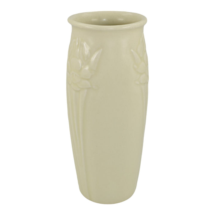 Rookwood 1931 Vintage Art Deco Pottery Matte Ivory Daffodil Ceramic Vase 2476