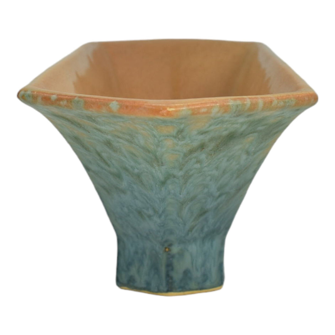 Roseville Futura 1928 Vintage Art Deco Pottery Sailboat Flower Frog Bowl 196-12