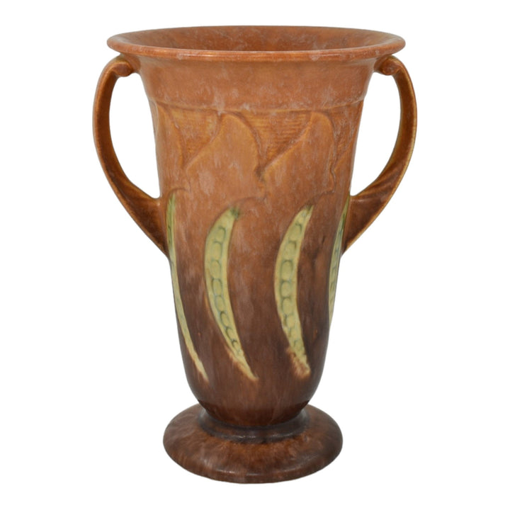 Roseville Falline Brown 1933 Vintage Arts And Crafts Pottery Ceramic Vase 646-8