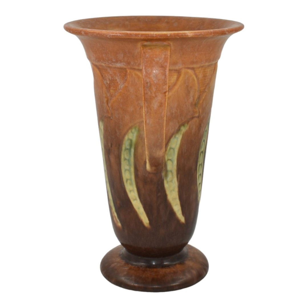 Roseville Falline Brown 1933 Vintage Arts And Crafts Pottery Ceramic Vase 646-8