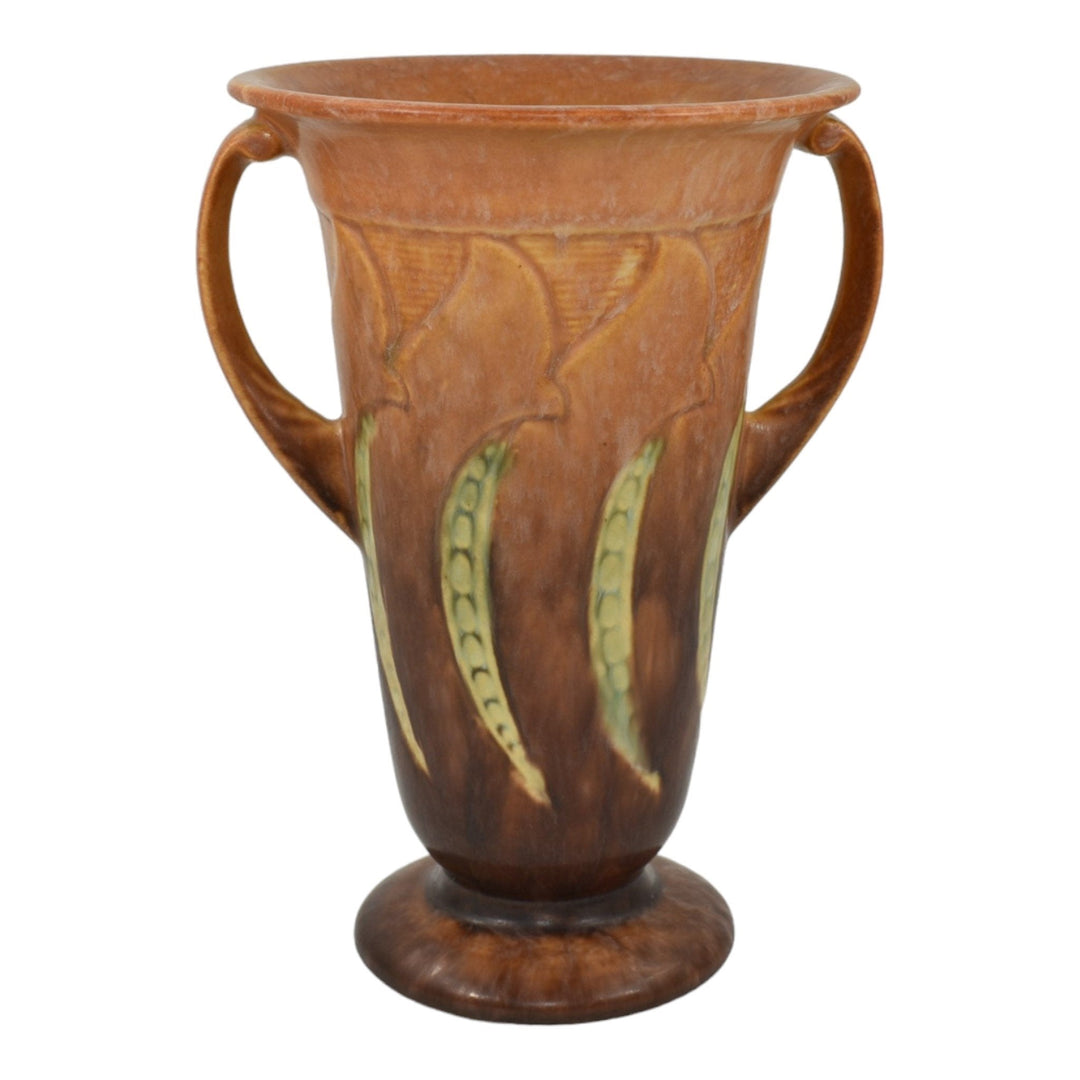 Roseville Falline Brown 1933 Vintage Arts And Crafts Pottery Ceramic Vase 646-8